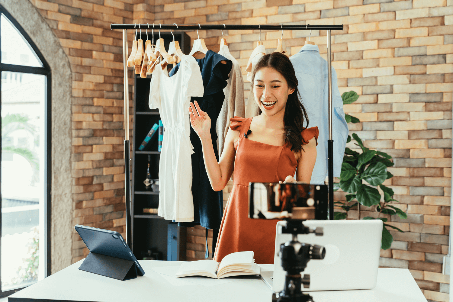 Influencer promoting a fashion brand on Instagram