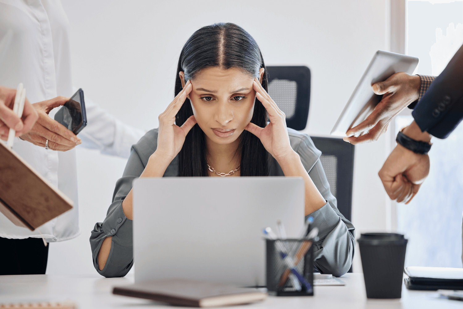 Overwhelmed entrepreneur